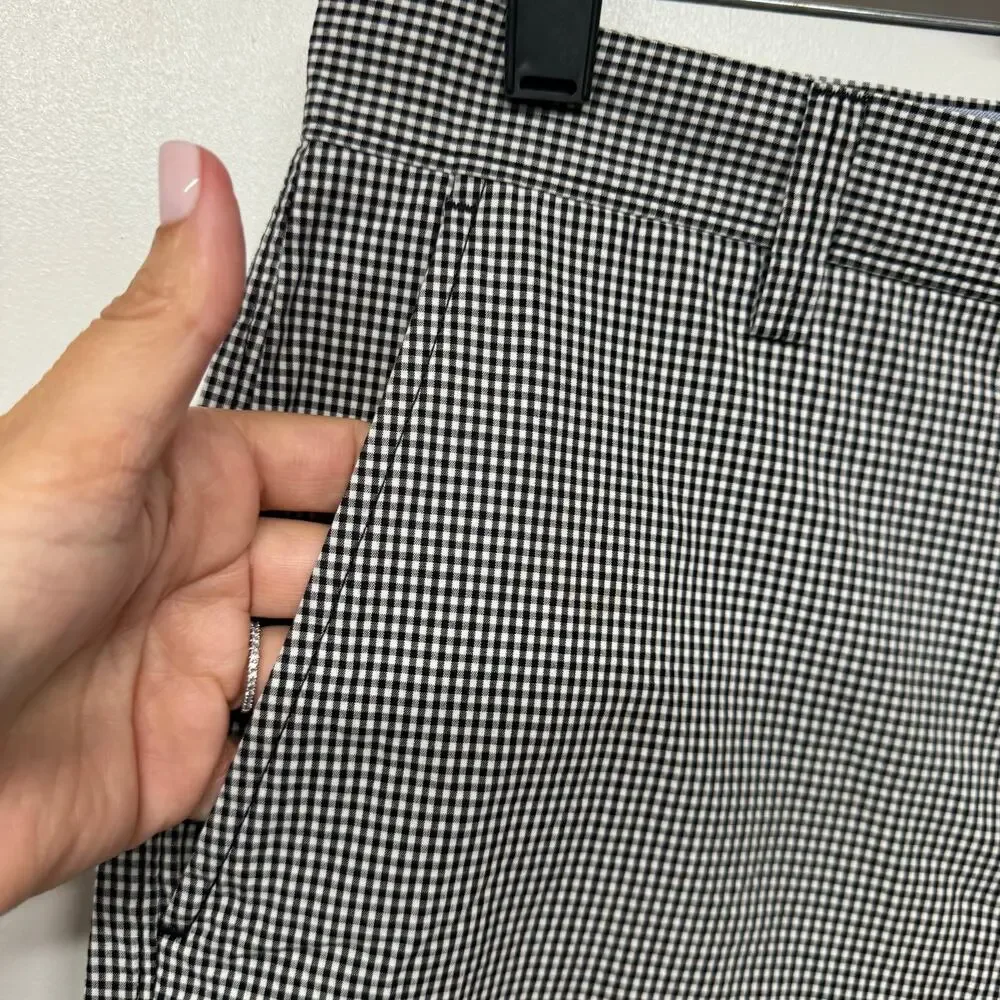 J.Crew Mens Black White Gingham Checkered Shorts Size 31 Inseam 10